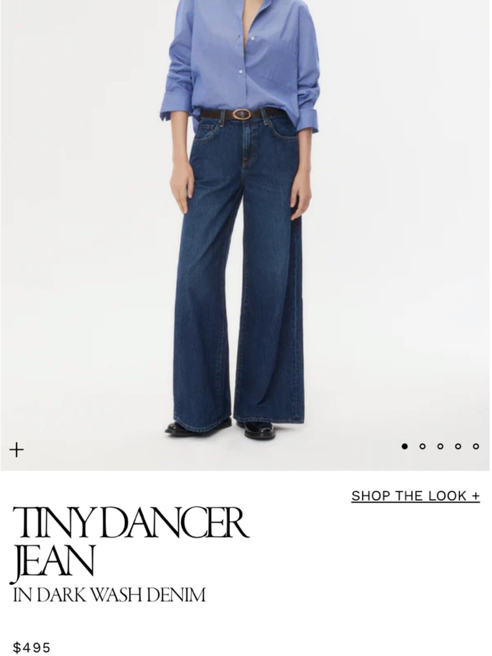 TWP tiny dancer Wide-Leg Jeans in Dark Wash Denim